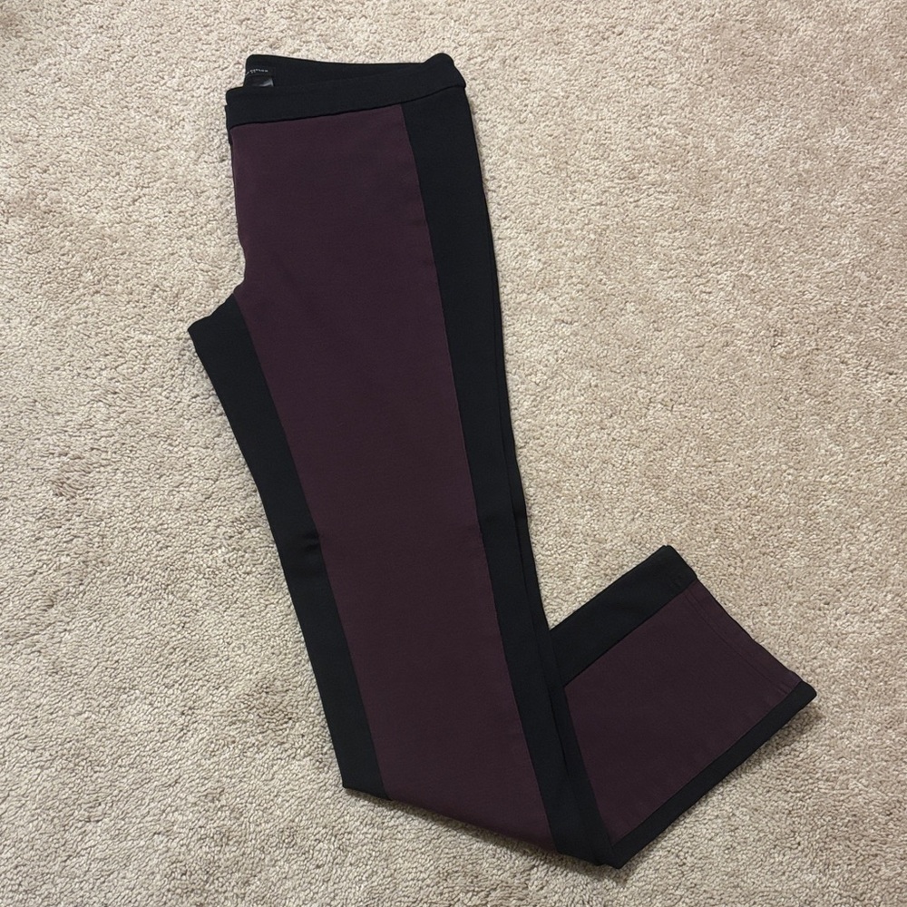 Ann Taylor Black and Purple Legging Dress Pants